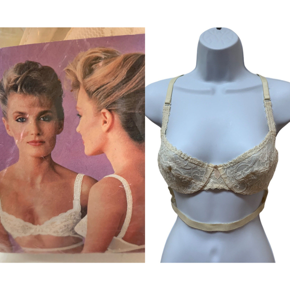 Vintage Young Smoothie Lace Backless Bra Adjustable Size 34B Made in USA NEW NOS - Picture 1 of 10